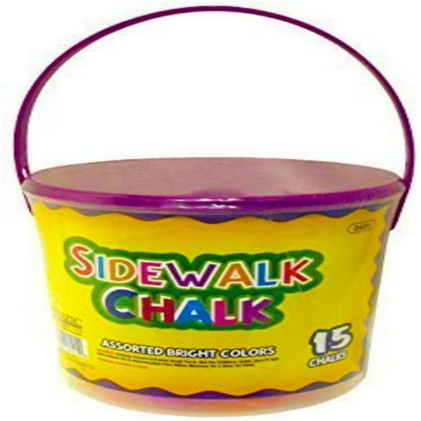15 Assorted Bright Colored Sticks by Basic Bucket O Sidewalk Chalk 